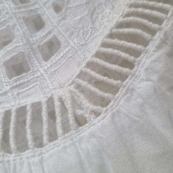 Tularosa White Cotton Eyelet Lace Mini Tent Dress Size Women's Small - Picture 11 of 11